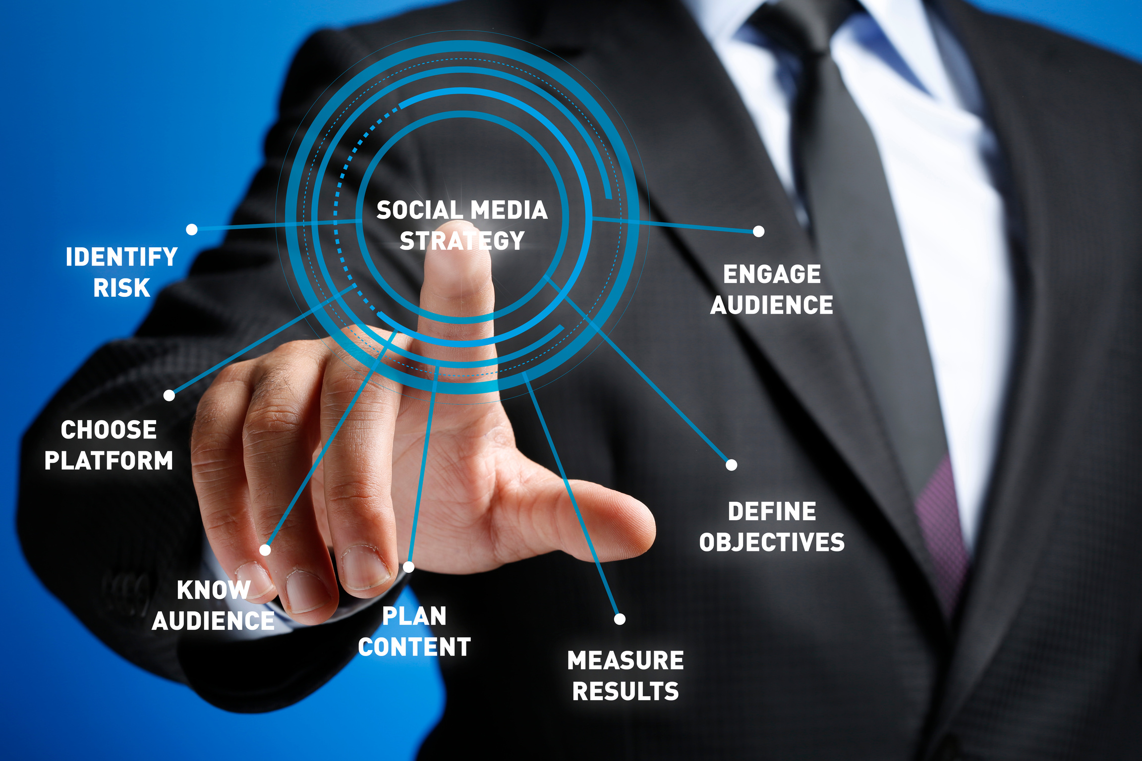 Social Media Strategy Concept on Interface Screen
